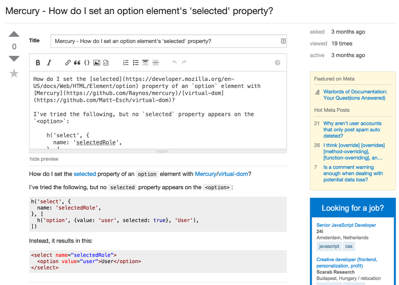 stackoverflow editing question